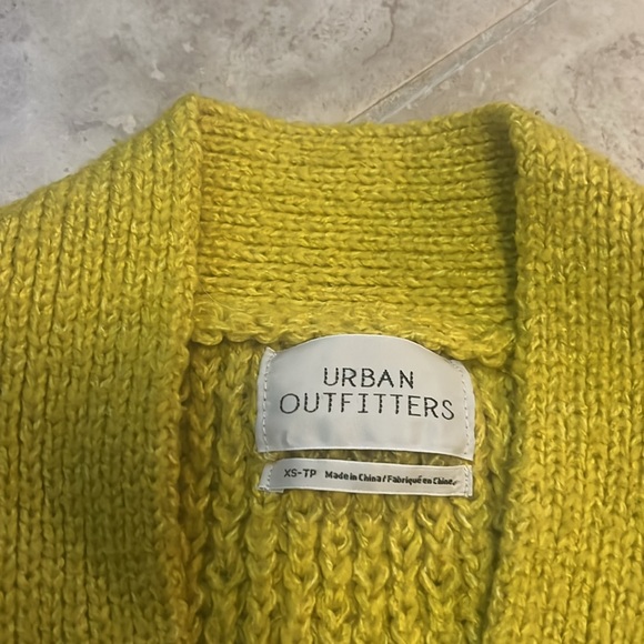 Urban Outfitters crop yellow cardigan knit sweater - Picture 2 of 3